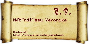 Nánássy Veronika névjegykártya