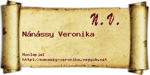 Nánássy Veronika névjegykártya